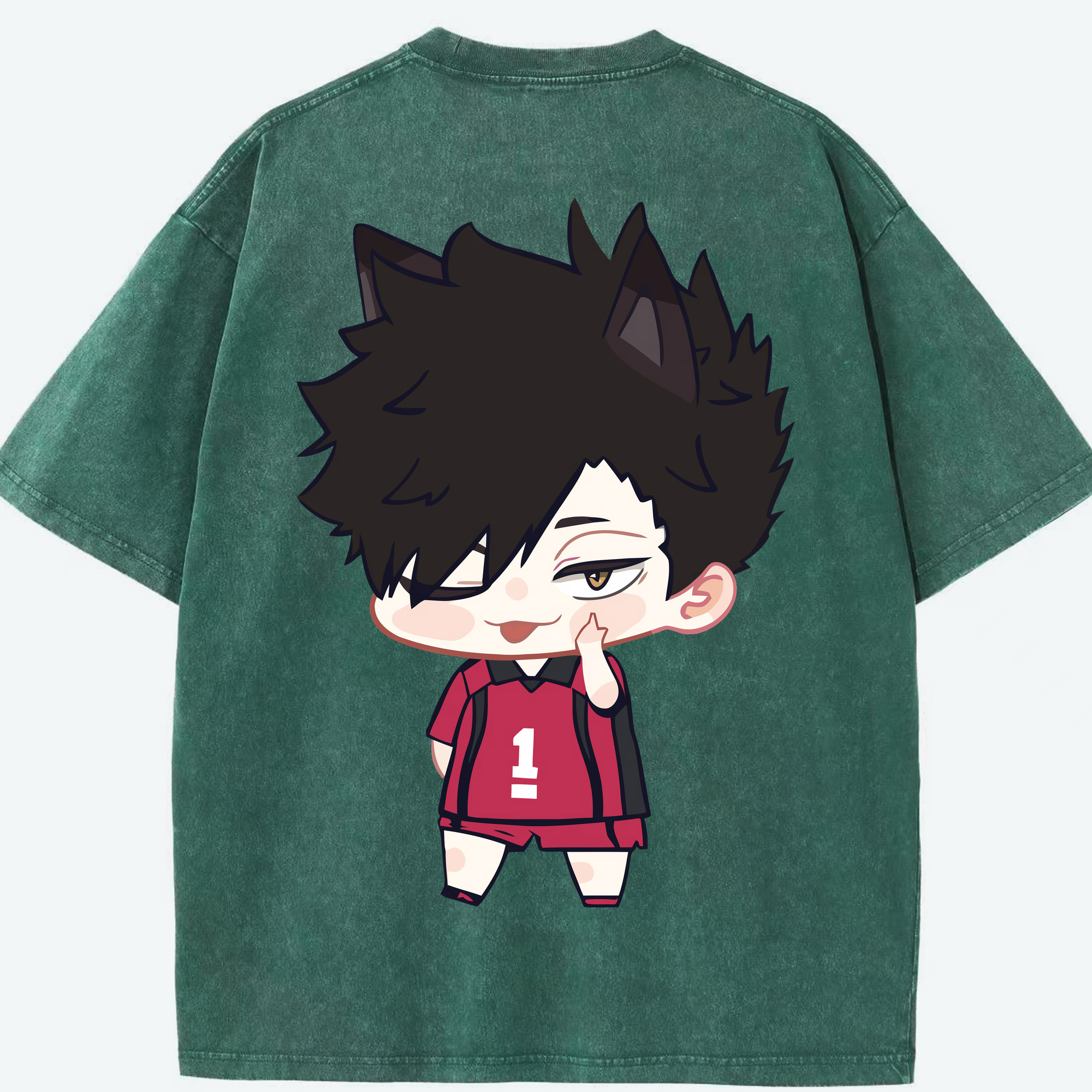 （画像用） ハイキュー!! Haikyu!! 綿100% ヴィンテージ風 半袖Tシャツ（背面プリント）